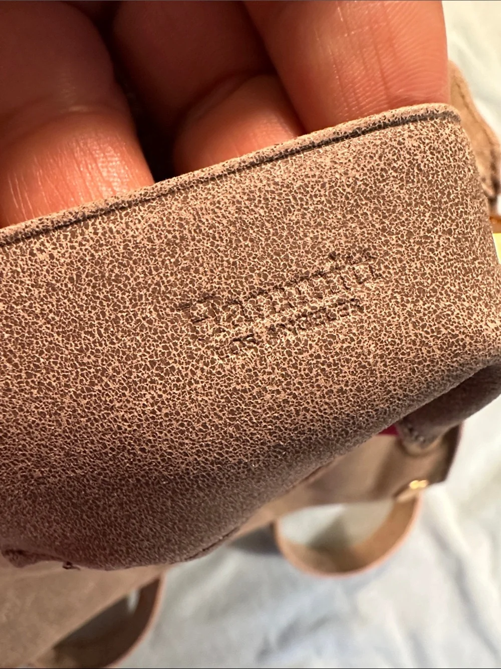 Hammitt Taupe Suede Crossbody with Gold Studs